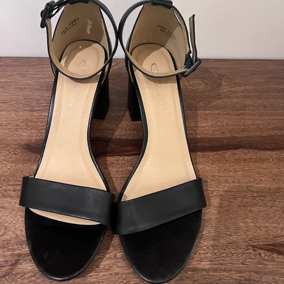 CL by Laundry Jody Sandal Block Heel - Black Sz 9.5- Gently used - Picture 1 of 11